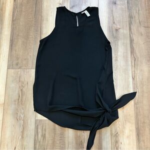 Nordstroms Free Press Black Sleeveless Tank Top with Long Tie Detail Small